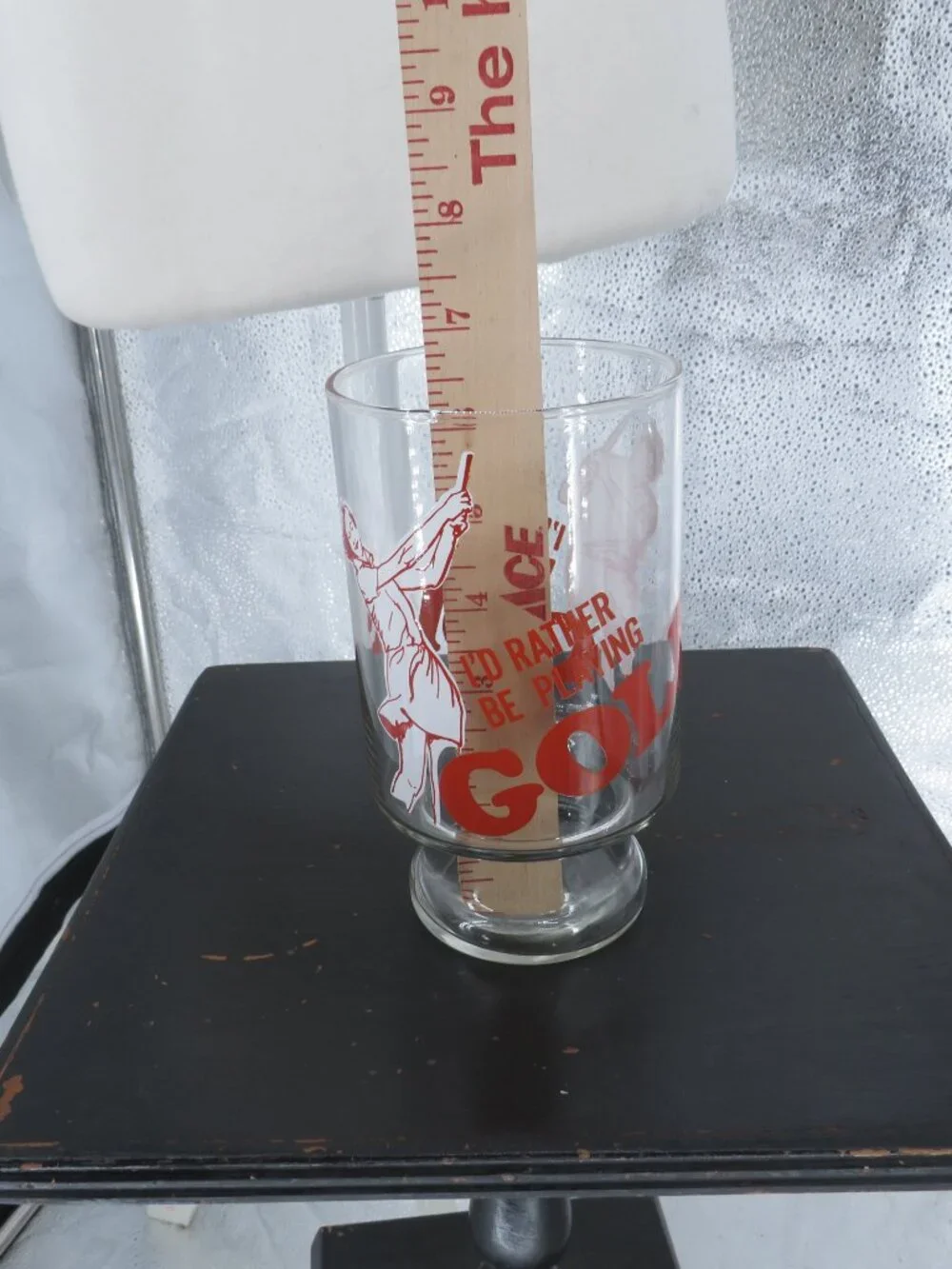 Vintage Golf Glass I’d Rather Be Playing Golf Footed Barware Tumbler Xtr large
